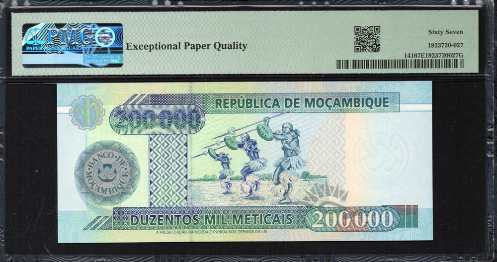 Mozambique -  200.000 Meticais 2003 - Pick # 141 - PMG 67 EPQ