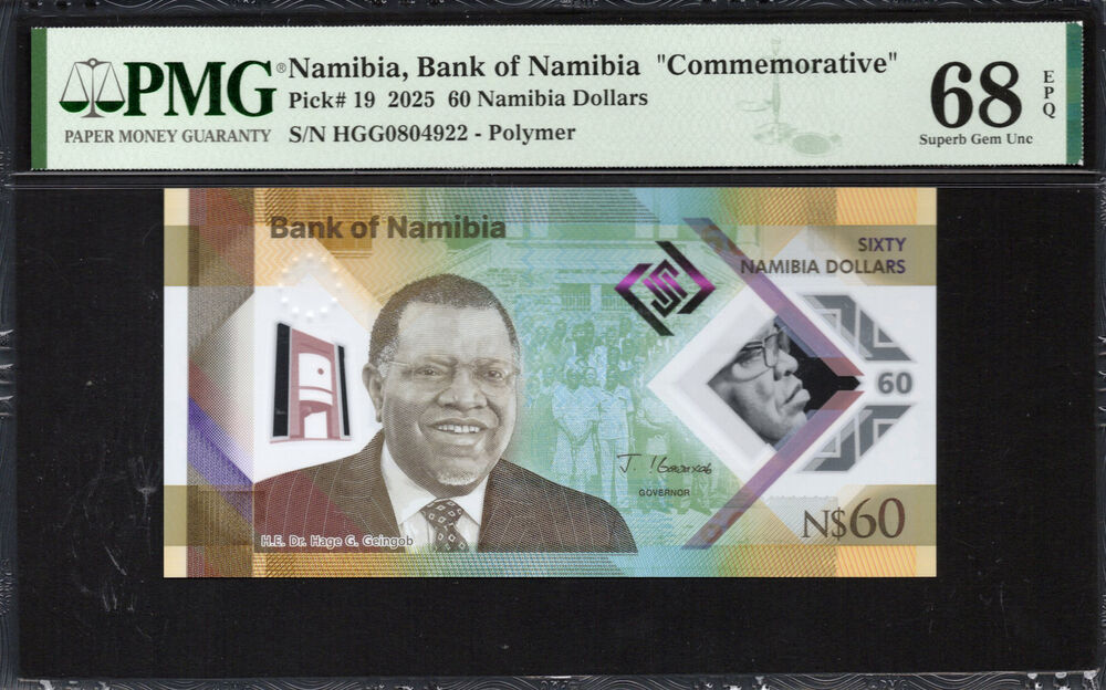 Namibia -  60 Namibia Dollars 2025 - Pick # 19 - PMG 68 EPQ