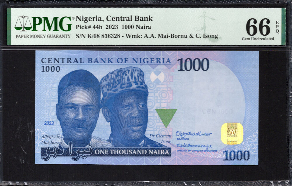 Nigeria -  1000 Naira 2023 - Pick # 44b - PMG 66 EPQ