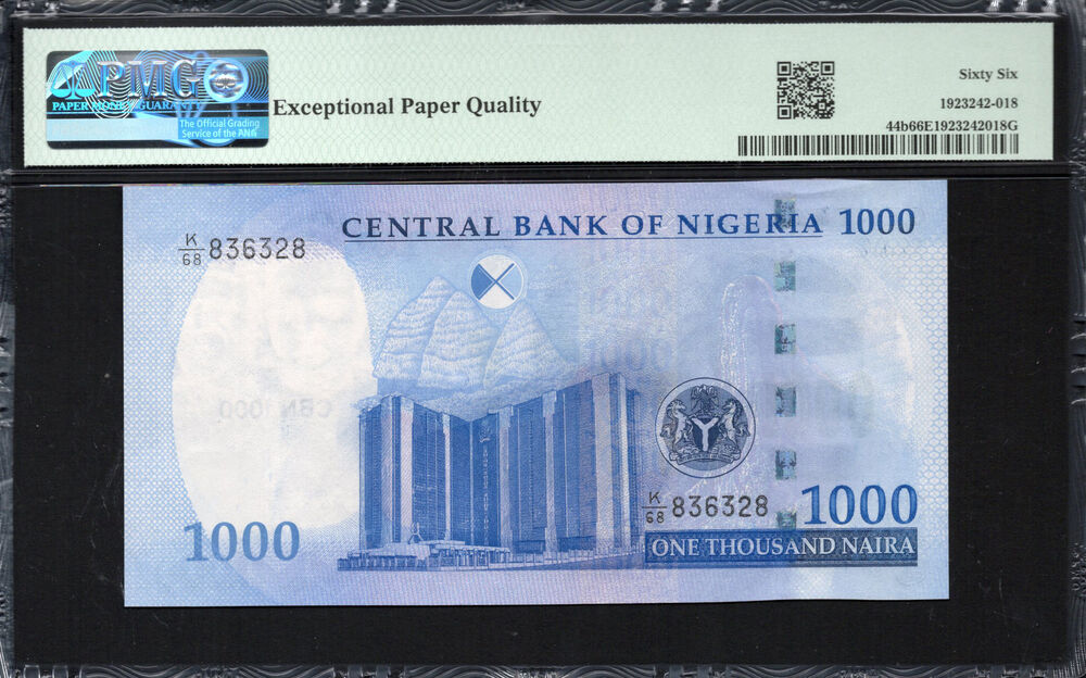 Nigeria -  1000 Naira 2023 - Pick # 44b - PMG 66 EPQ