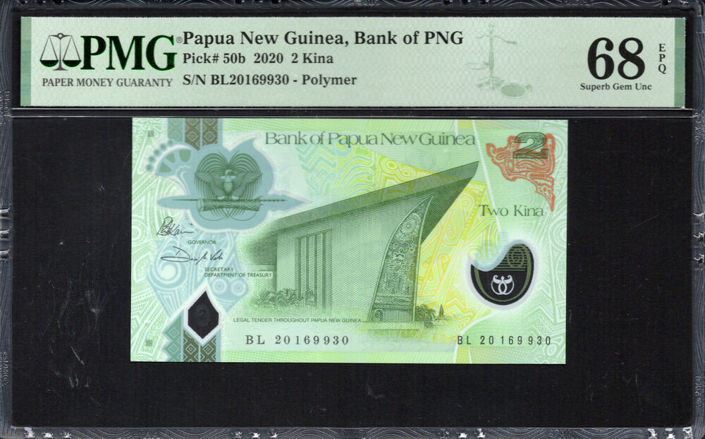 Papua New Guinea -  2 Kina 2020 - Pick # 50b - PMG 68 EPQ