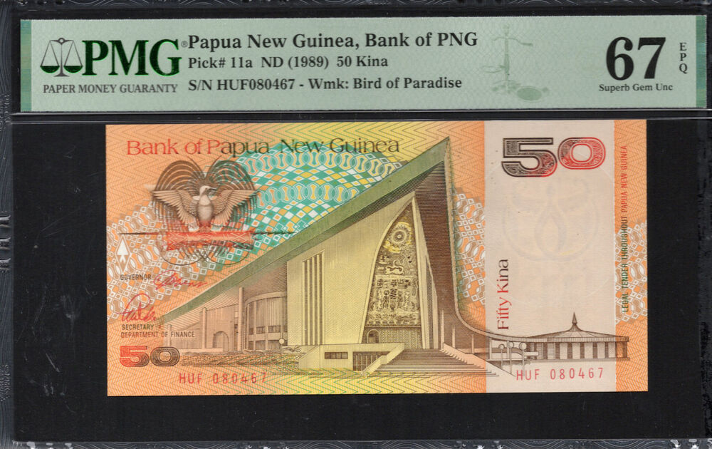Papua New Guinea -  50 Kina 1989 - Pick # 11a - PMG 67 EPQ