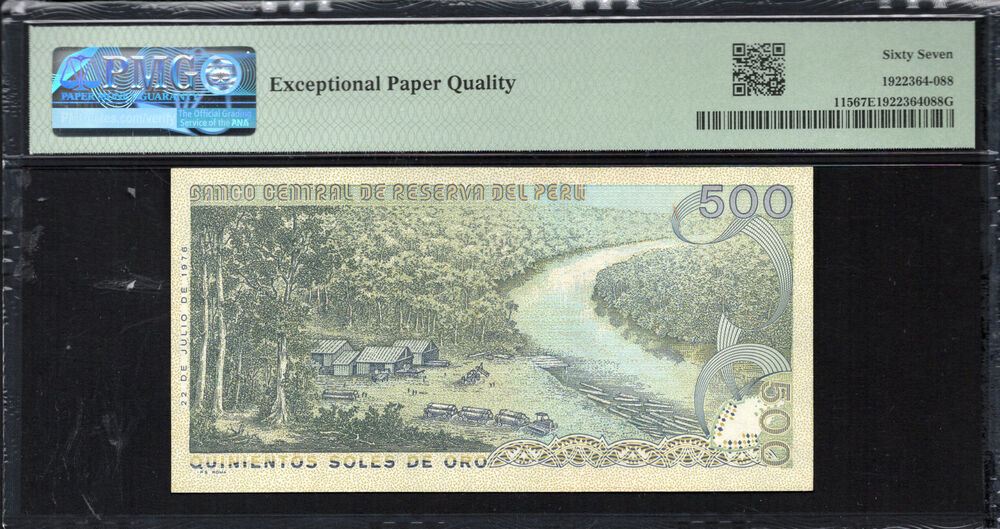 Peru -  500 Soles de Oro 1976 - Pick # 115 - PMG 67 EPQ