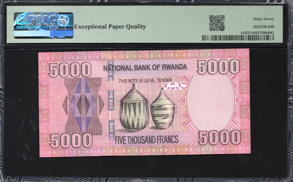 Rwanda -  5000 Francs 2014 - Pick # 41 - PMG 67 EPQ