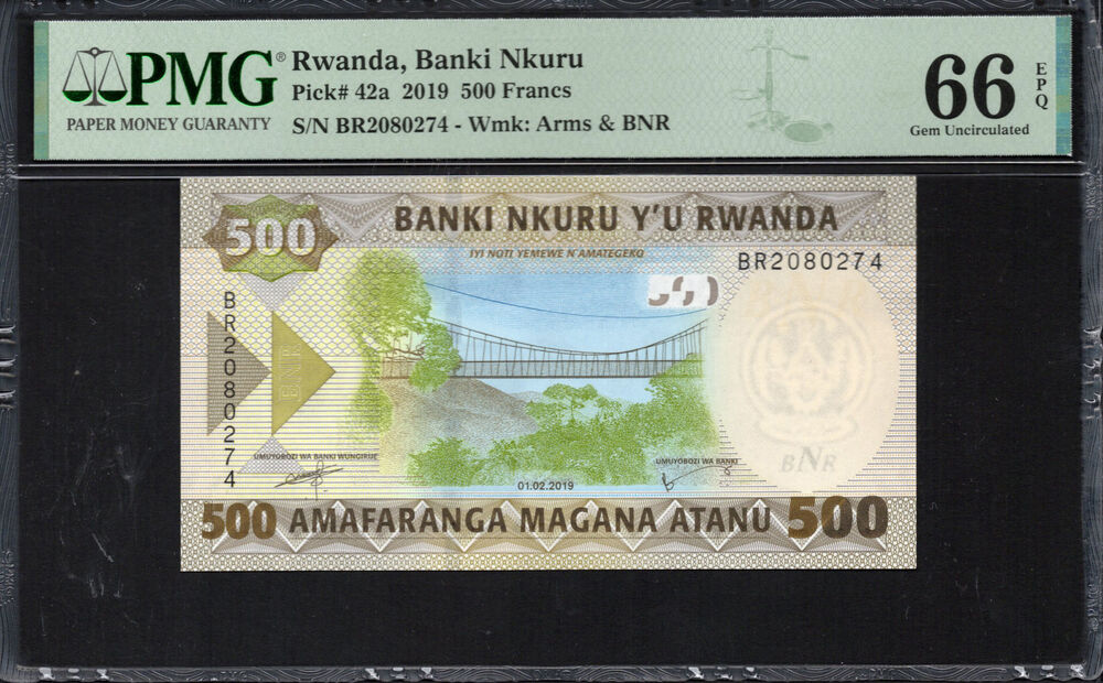 Rwanda -  500 Francs 2019 - Pick # 42a - PMG 66 EPQ