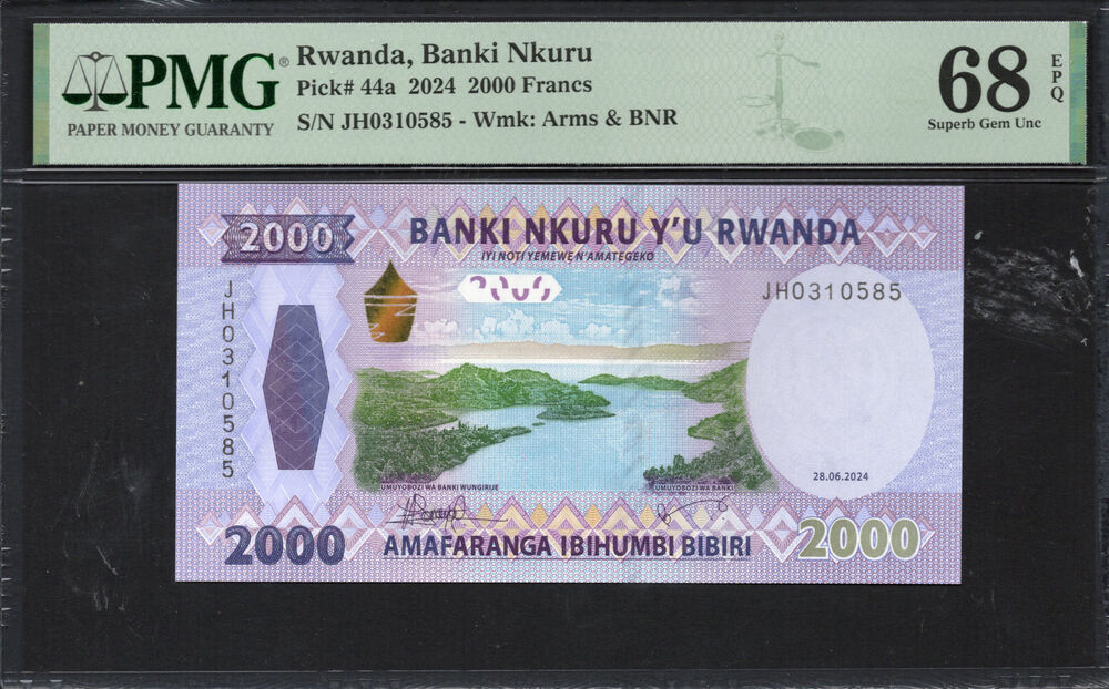 Rwanda -  2000 Francs 2024 - Pick # 44a - PMG 68 EPQ