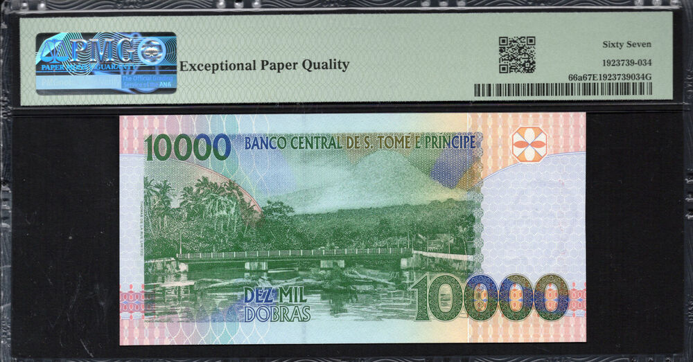 Sao Tome and Principe -  10.000 Dobras 1996 - Pick # 66a - PMG 67 EPQ