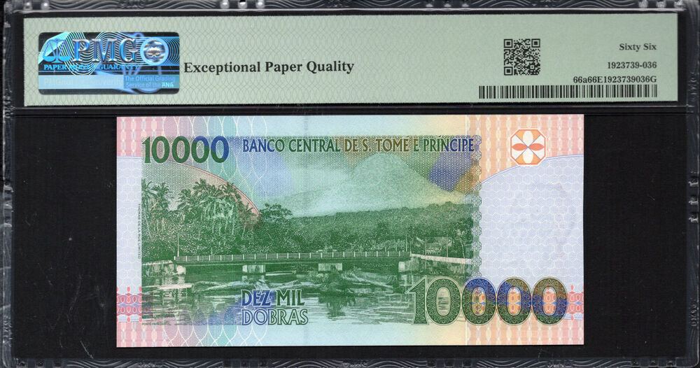 Sao Tome and Principe -  10.000 Dobras 1996 - Pick # 66a - PMG 66 EPQ
