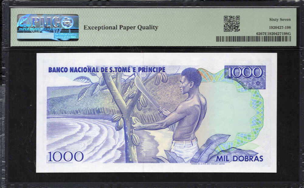 Sao Tome and Principe -  1000 Dobras 1989 - Pick # 62 - PMG 67 EPQ