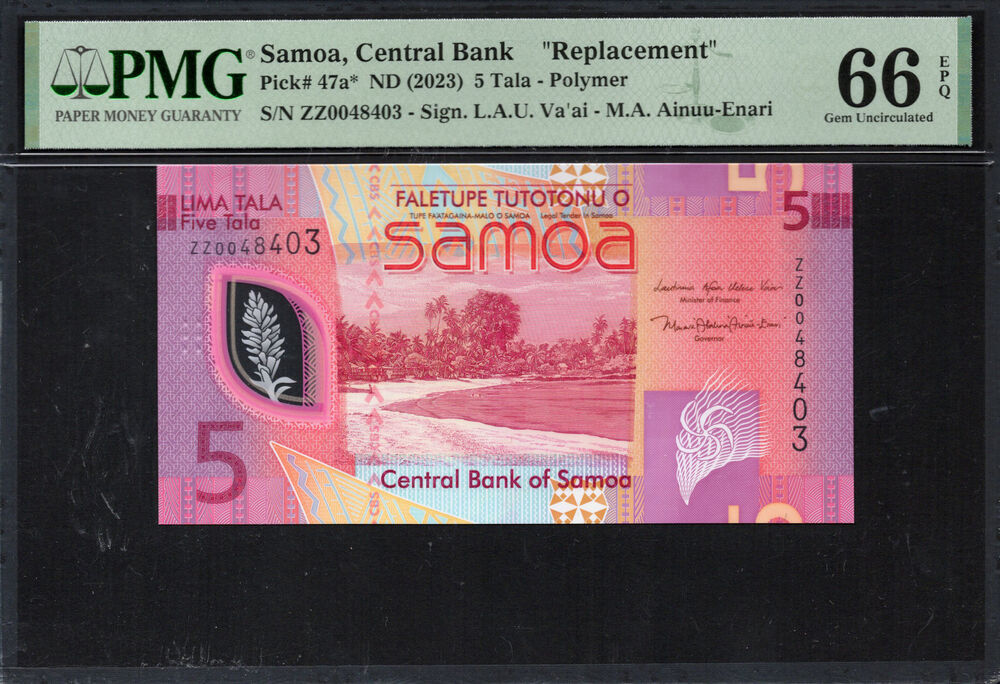 Samoa -  5 Tala 2023 - Pick # 47a* - PMG 66 EPQ