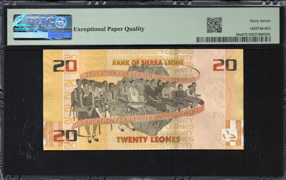 Sierra Leone -  20 Leones 2022 - Pick # 38a - PMG 67 EPQ