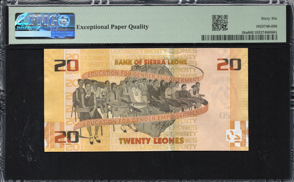 Sierra Leone -  20 Leones 2022 - Pick # 38a - PMG 66 EPQ
