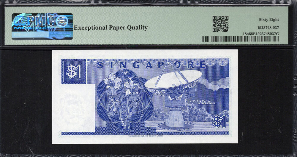 Singapore -  1 Dollar 1987 - Pick # 18a - PMG 68 EPQ