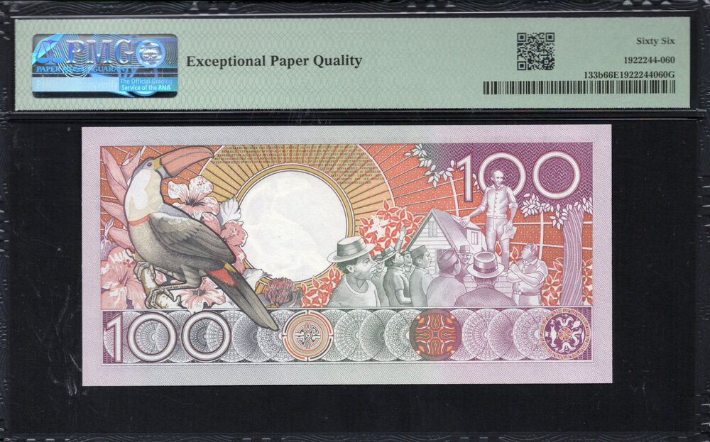 Suriname -  100 Gulden 1988 - Pick # 133b - PMG 66 EPQ