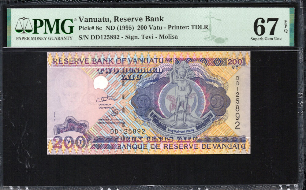 Vanuatu -  200 Vatu 1995 - Pick # 8c - PMG 67 EPQ