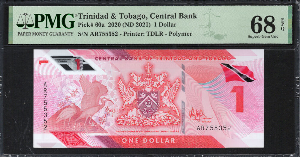 Trinidad and Tobago -  1 Dollar 2020 - Pick # 60a - PMG 68 EPQ