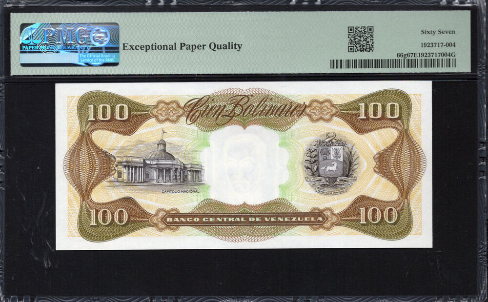 Venezuela -  100 Bolivares 1998 - Pick # 66g - PMG 67 EPQ