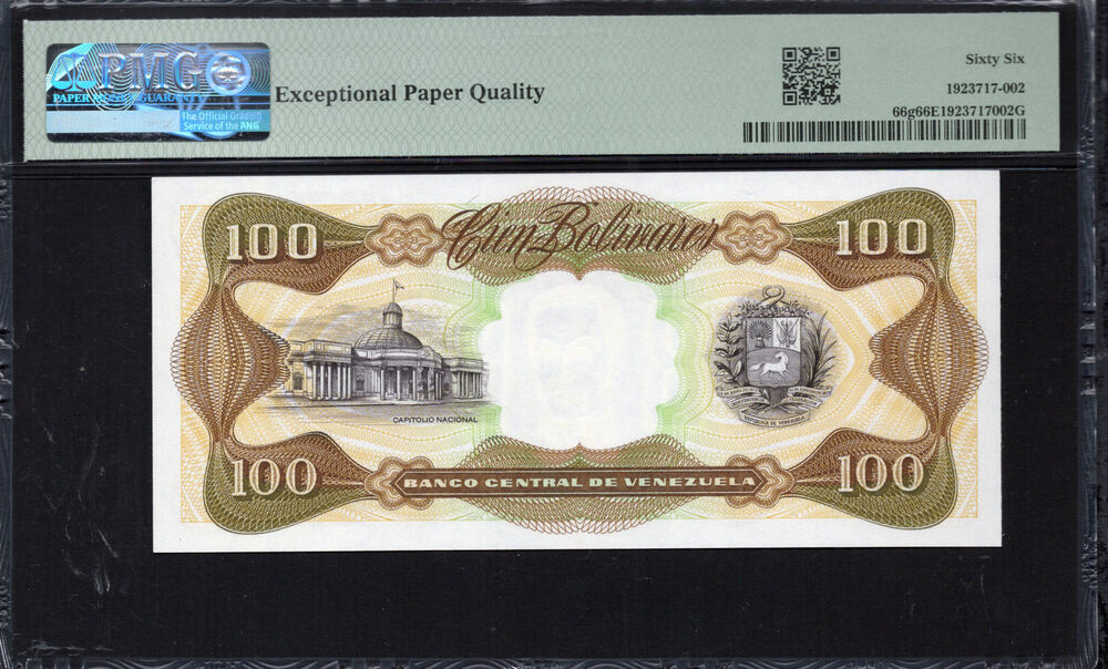Venezuela -  100 Bolivares 1998 - Pick # 66g - PMG 66 EPQ