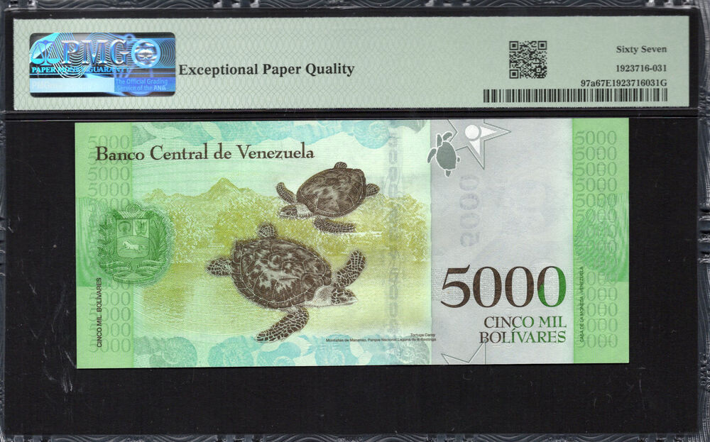 Venezuela -  5000 Bolívares 2016 - Pick # 97a - PMG 67 EPQ