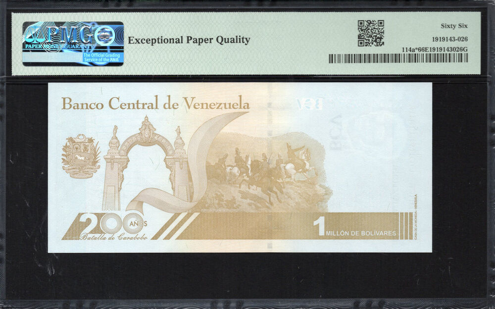Venezuela -  1.000.000 Bolívares 2020 - Pick # 114a* - PMG 66 EPQ