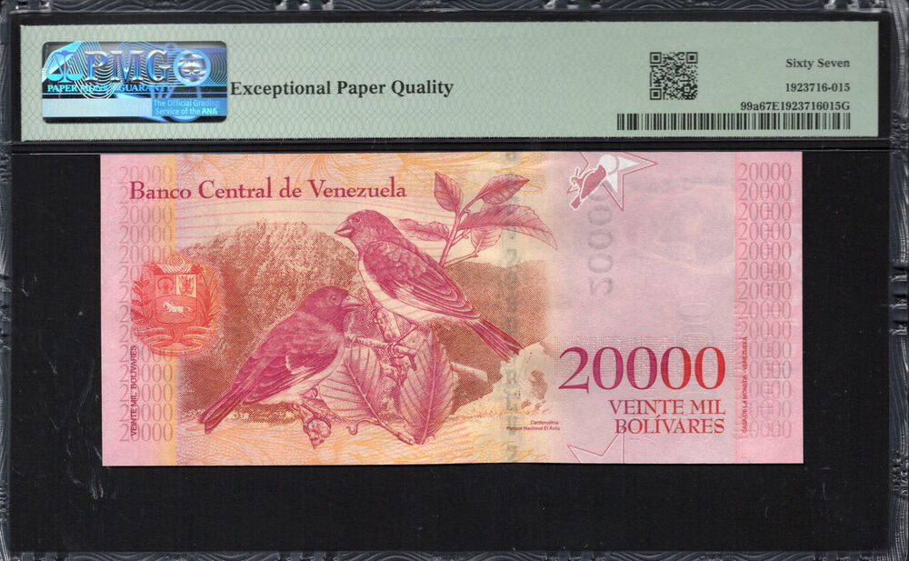 Venezuela -  20.000 Bolívares 2016 - Pick # 99a - PMG 67 EPQ