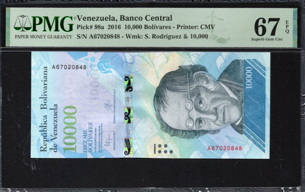 Venezuela -  10.000 Bolívares 2016 - Pick # 98a - PMG 67 EPQ