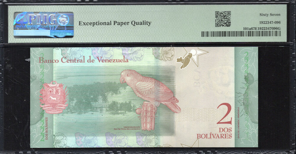 Venezuela -  2 Bolívares 2018 - Pick # 101a - PMG 67 EPQ