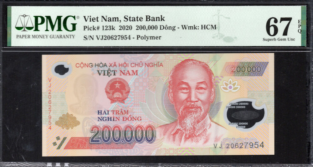 Vietnam -  200.000 Dông 2020 - Pick # 123k - PMG 67 EPQ