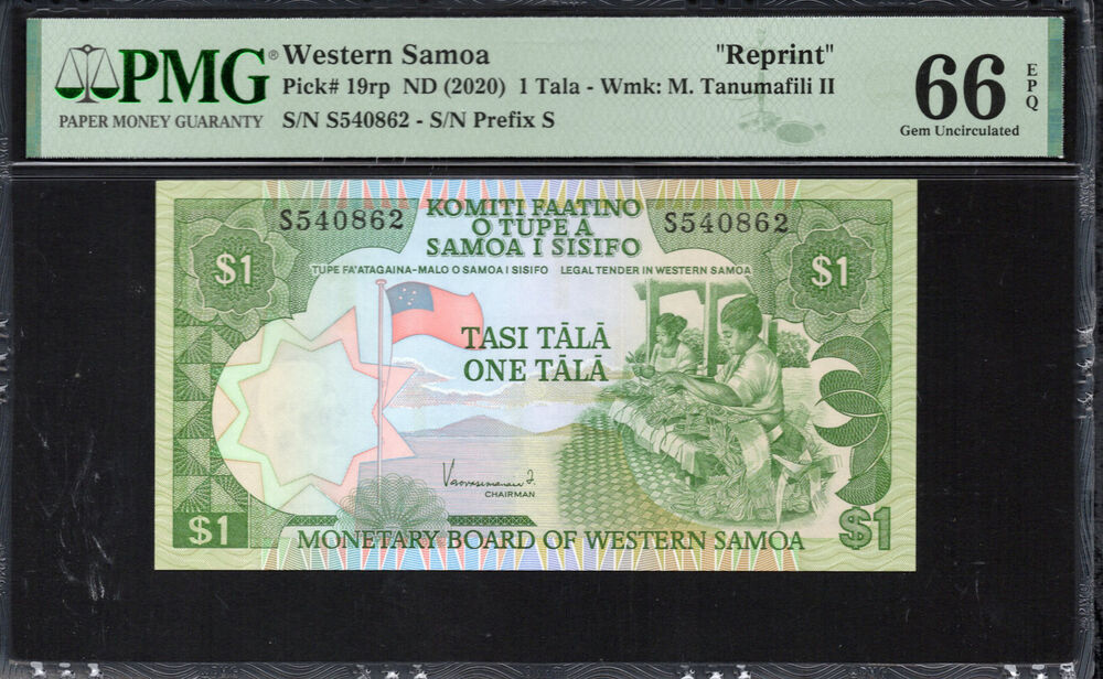 Western Samoa -  1 Tala 2020 - Pick # 19r - PMG 66 EPQ