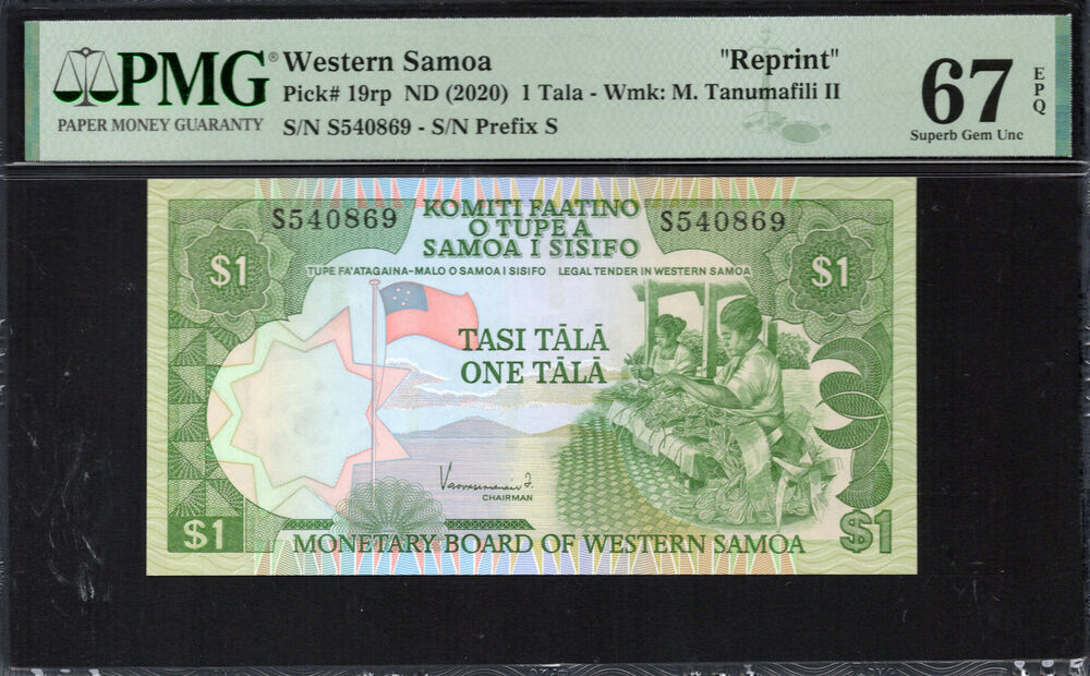 Western Samoa -  1 Tala 2020 - Pick # 19rp - PMG 67 EPQ