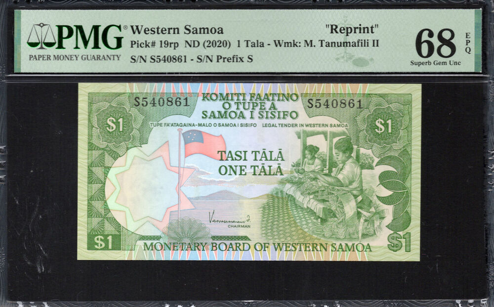 Western Samoa -  1 Tala 2020 - Pick # 19rp - PMG 68 EPQ