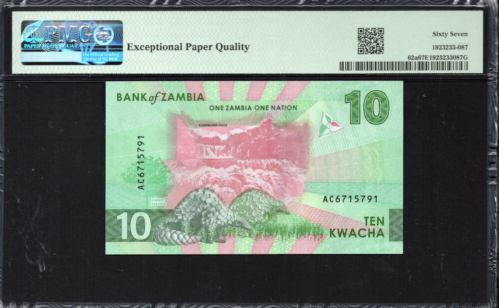 Zambia -  10 Kwacha 2024 - Pick # 62a - PMG 67 EPQ