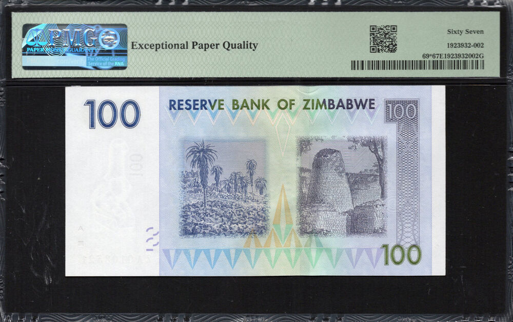 Zimbabwe -  100 Dollars 2007 - Pick # 69* - PMG 67 EPQ
