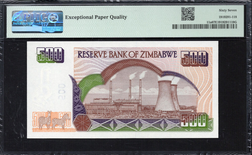 Zimbabwe -  500 Dollars 2001 - Pick # 11a - PMG 67 EPQ