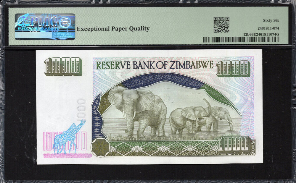 Zimbabwe -  1000 Dollars 2003 - Pick # 12b - PMG 66 EPQ