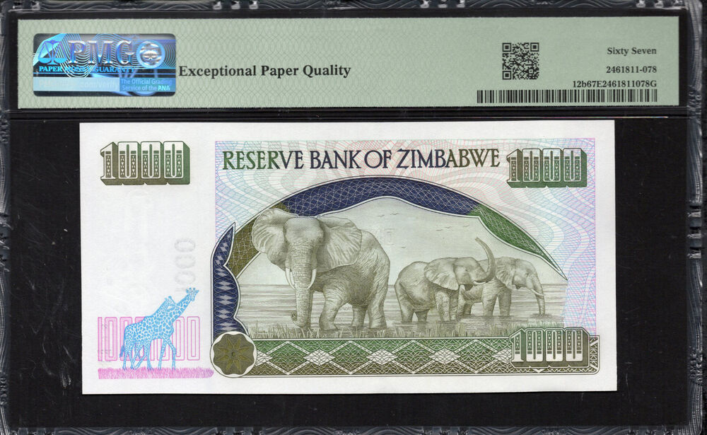 Zimbabwe -  1000 Dollars 2003 - Pick # 12b - PMG 67 EPQ