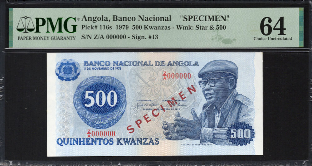 Angola -  500 Kwanzas 1979 - Pick # 116s - PMG 64