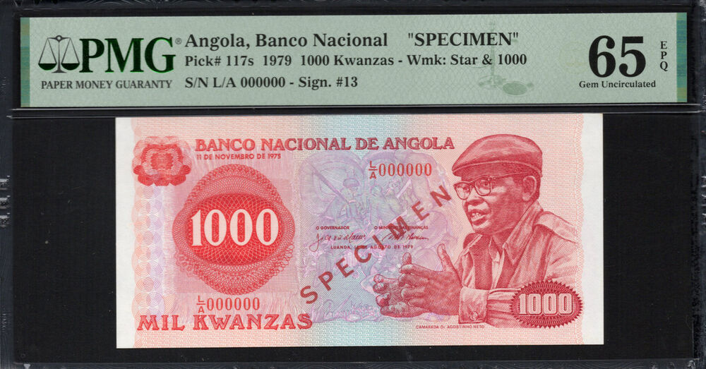 Angola -  1000 Kwanzas 1979 - Pick # 117s - PMG 65 EPQ