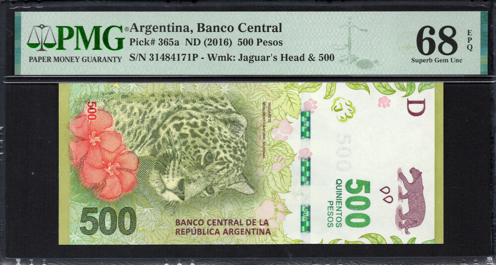 Argentinië -  500 Pesos 2016 - Pick # 365a - PMG 68 EPQ