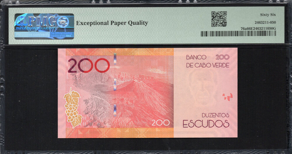 Cape Verde -  200 Escudos 2019 - Pick # 76a - PMG 66 EPQ