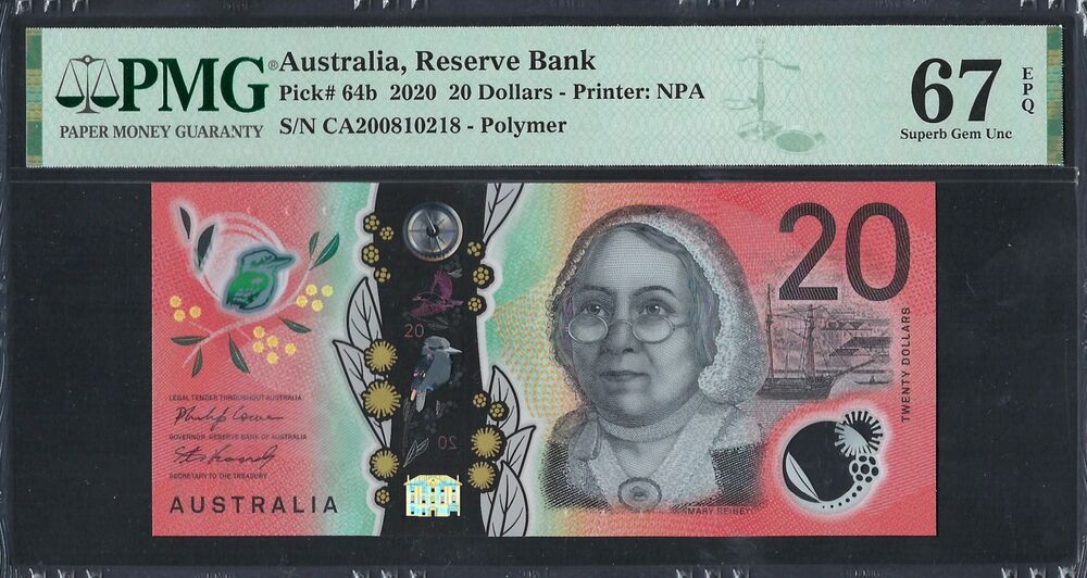 Australia -  20 Dollars 2020 - Pick # 64b - PMG 67 EPQ