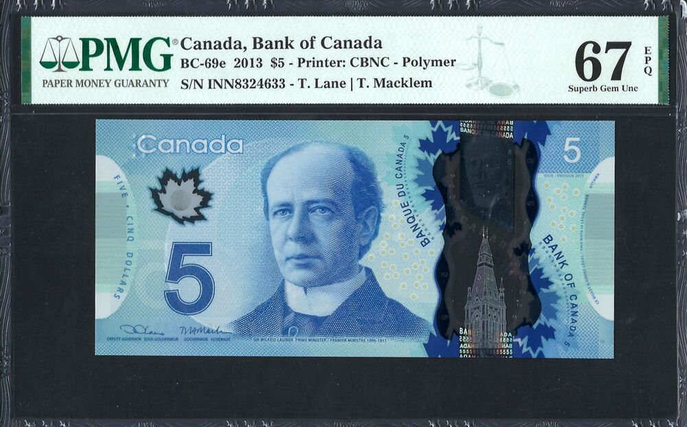 Canada -  5 Dollars 2013 - Pick # 69e - PMG 67 EPQ