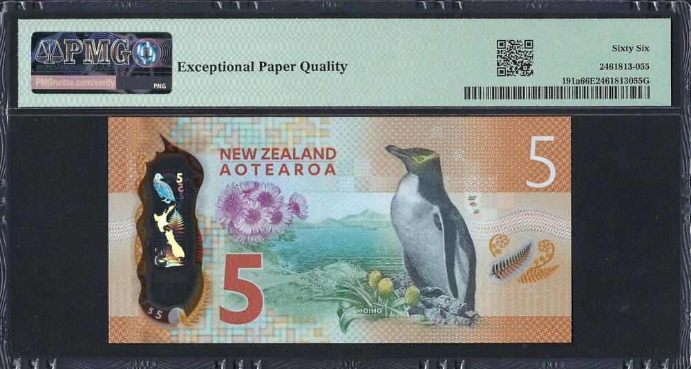 New Zealand -  5 Dollars 2015 - Pick # 191a - PMG 66 EPQ