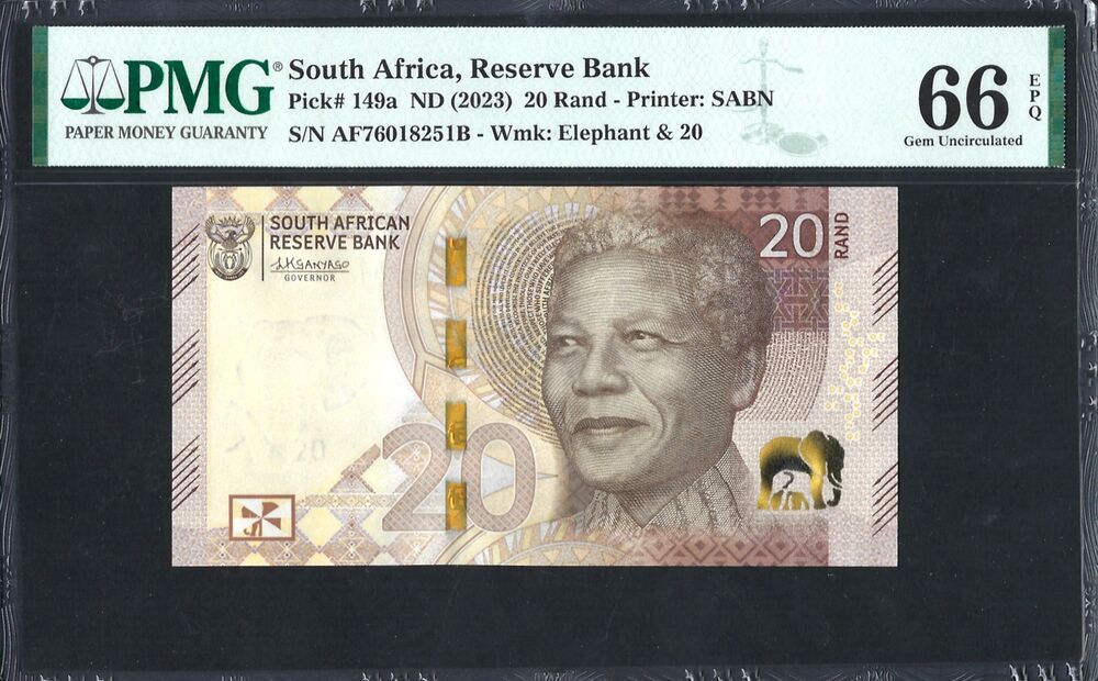 South Africa -  20 Rand 2023 - Pick # 149a - PMG 66 EPQ