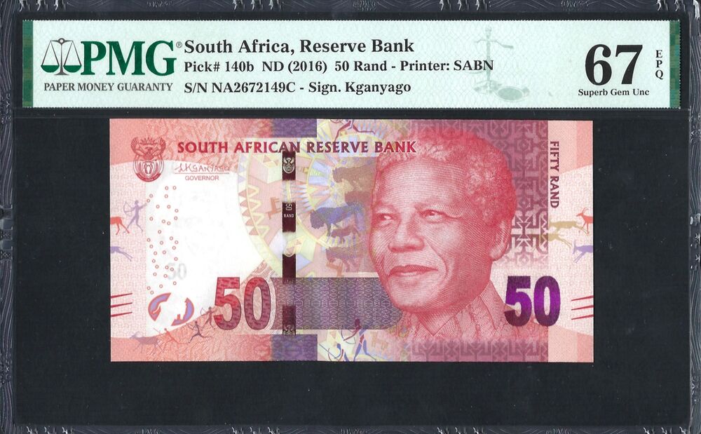 South Africa -  50 Rand 2016 - Pick # 140b - PMG 67 EPQ