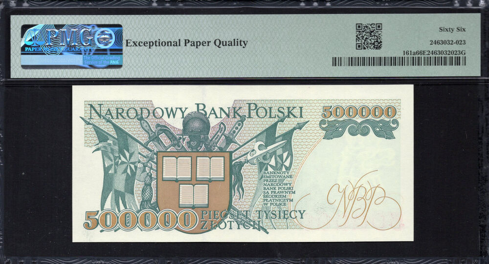 Poland -  500.000 Zlotych 1993 - Pick # 161a - PMG 66 EPQ