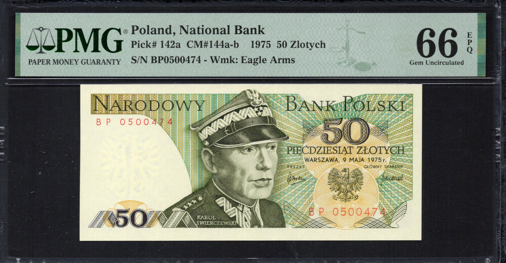 Poland -  50 Zlotych 1975 - Pick # 142a - PMG 66 EPQ