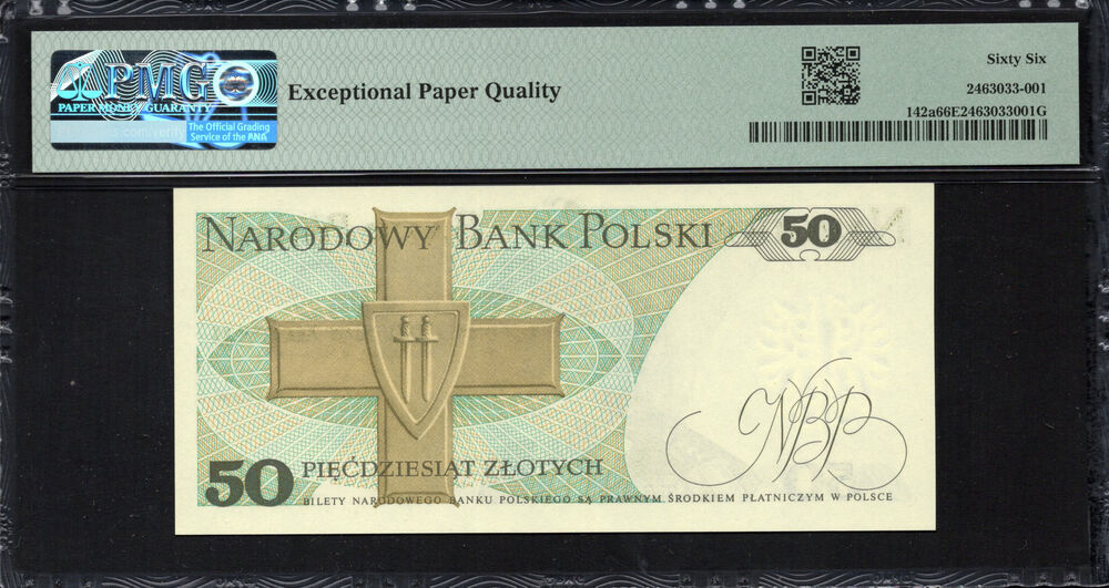 Poland -  50 Zlotych 1975 - Pick # 142a - PMG 66 EPQ