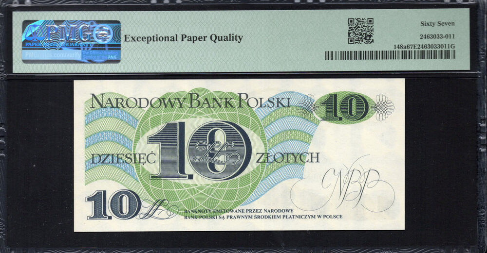 Poland -  10 Zlotych 1982 - Pick # 148a - PMG 67 EPQ