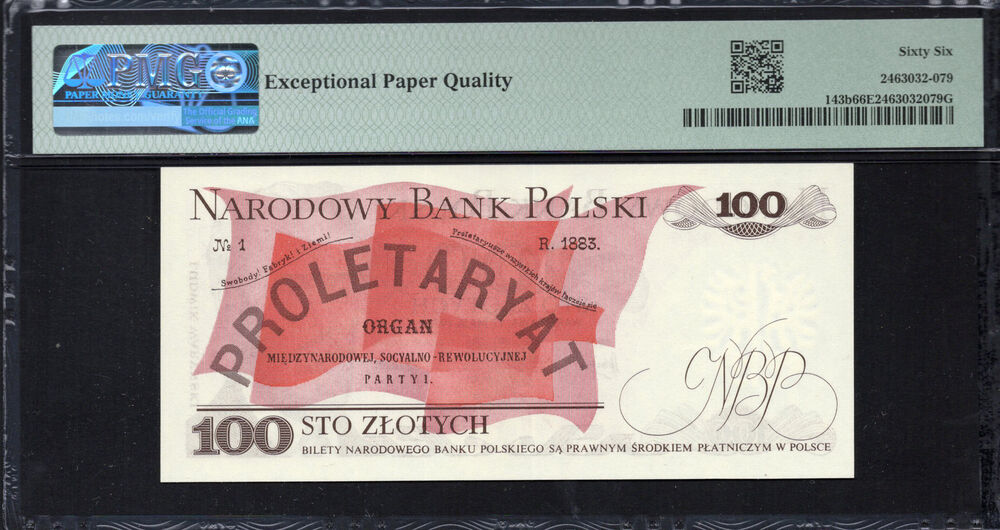 Poland -  100 Zlotych 1976 - Pick # 143b - PMG 66 EPQ
